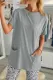 Gray Casual Oversize T-shirt with Pockets