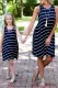 Daughter and Me Family Matching Navy Striped Sleeveless Mini Dress