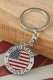 Silver American Flag Letter Keychain
