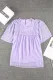 Violet Flutter Sleeves Sheer Textured Babydoll Top