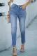 Sky Blue High Waist Ankle-Length Skinny Jeans