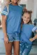 Blue Family Matching Mom's Tie Knot Striped T-shirt