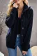 Navy Blue Long Sleeve Button-up Hooded Cardigans