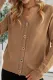 Khaki Solid V Neck Lace Splicing Buttoned Cardigan