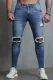 Blue Ripped Skinny Fit Men's Jeans