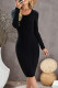 Black Women's Hand Knitted Sweater Dress