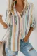 Multicolor Sweet Enough Striped Button Down Top
