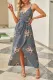 Gray Floral Wrap Maxi Dress With Slit