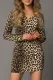 Leopard Print Long Sleeve Bodycon Mini Dress