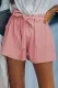 Pink Cotton Blend Pocketed Knit Shorts