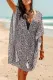Classical Leopard Print Ruffle Tie Knot V Neck Beach Cover-up