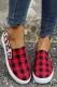 Plaid Leopard Splicing Round Toe Slip-on Shoes