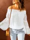 White Swiss Dot Off The Shoulder Blouse