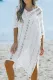 White Knit Hollow-out Beach Cover up