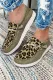 Leopard Lace Up Round Toe Sneakers