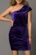 Velvet Asymmetric Off-shoulder Ruched Bodycon Dress