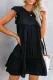 Black Pocket Tiered Ruffled Mini Dress
