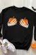 Black Pumpkin Skeleton Graphic Print Long Sleeve Sweatshirt