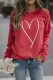 Fiery Red Valentine's Heart Print Sweatshirt