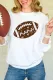 White Mama Rugby Graphic Print Pullover Sweatshirt
