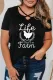 Black Black Black Plus Size Life Farm Crisscross T Shirt