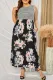 Black Plus size Floral & Stripes Maxi Dress