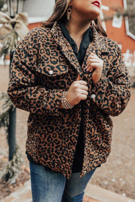 Plus Size Leopard Jacket