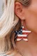 Fiery Red Independence Day US Flag Star Earrings