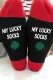 Black MY LUCKY SOCKS Clover Print Crew Socks