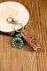 Embossing Faux Leather Turquoise Vintage Keychain