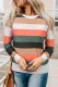 Color Block Striped Long Sleeve Blouse