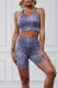 Purple Yoga Activewear Fitness Shorts Set