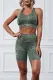 Green Cobra Yoga Activewear Fitness Shorts Set