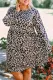 Leopard Plus Size Leopard Pattern Empire Waist Midi Dress