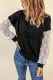Black Crochet Lace Sleeve Top