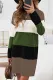 Green Color Block Sweater Dress