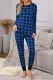 Blue Plaid Two Pieces Loungewear