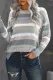 Colorful Striped Crew Collar Hollow-out Knit Sweater