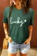 Green St Patrick Lucky Clover Print Short Sleeve Top