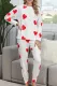 Valentine's Day Love Heart Print Long Sleeves Two-piece Loungewear