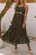 Black Boho Polka Dot Print Cut-out Tiered Maxi Dress