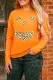 Orange Halloween Pumpkin Print Pullover Sweatshirt