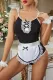 Black White Halloween Cosplay French Maid Costume with Apron
