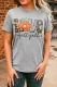 Gray Love Fall Yall Pumpkin Leopard Graphic T Shirt
