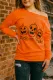 Orange Halloween Pumpkin Letter Print Sweatshirt