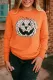 Orange Halloween Leopard Pumpkin Face Sweatshirt