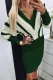 Green Colorblock Hollow Out Sweater Dress