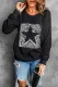 Black Leopard Star Print Sweatshirt