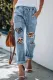 BE KIND Leopard Patches Distressed Jeans