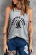 Gray Camping Crew Fire Graphic Print Graphic Tank Top